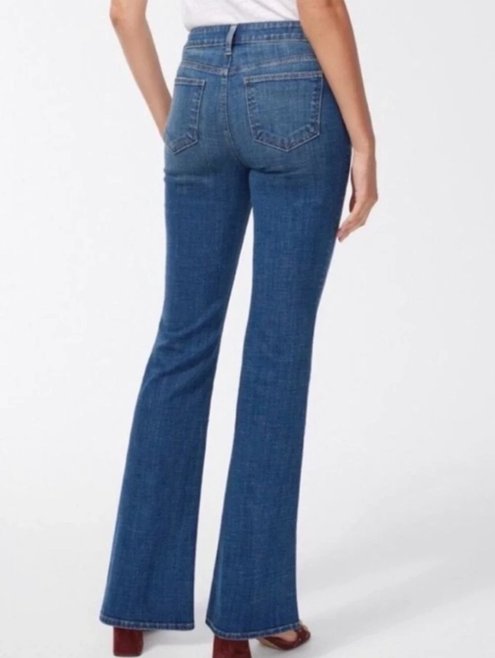 Chico's So Slimming Girlfriend Flare Jeans Medium Wash Size 12P